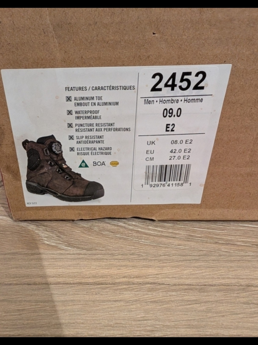 Red Wing 2452 Exos lite Brown BOA Work Boots - Picture 2 of 9